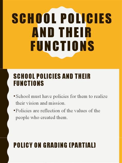 School Policies And Their Functions Pdf Policy Learning