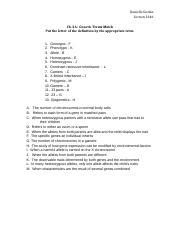 Ch 2A Genetic Terms Match Exercise Docx Danielle Gozlan Section 1646