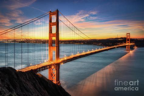 The Dusk Of Golden Gate Bridge By Stanley Chen Xi Landscape And