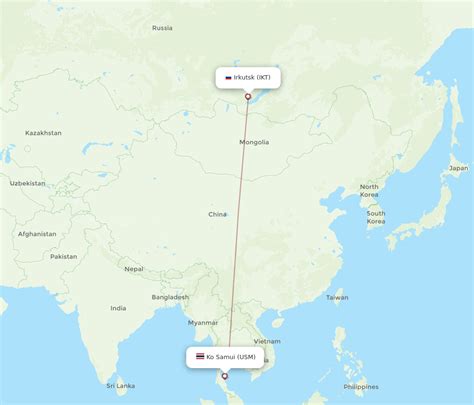 All Flight Routes From Irkutsk To Koh Samui Ikt To Usm Flight Routes