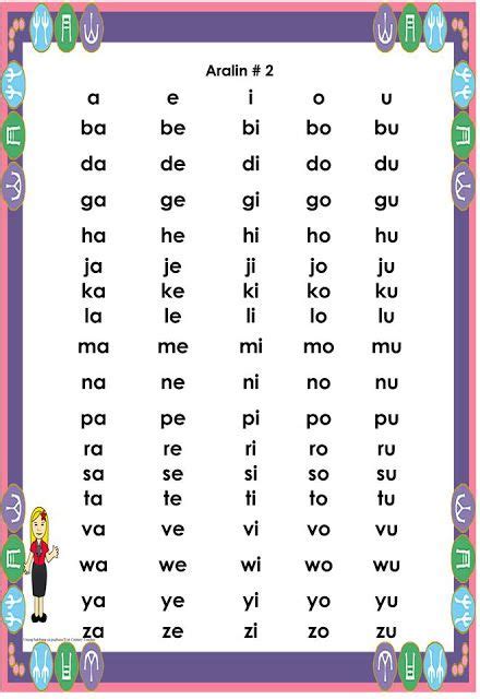 Printable Filipino Worksheets For Kindergarten Pdf Learning How To Read Alpabetong Filipino