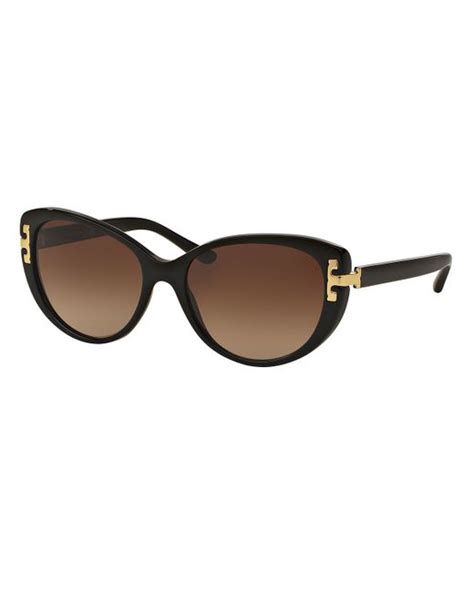 Tory Burch Universal Fit Cat Eye Sunglasses In Black Lyst