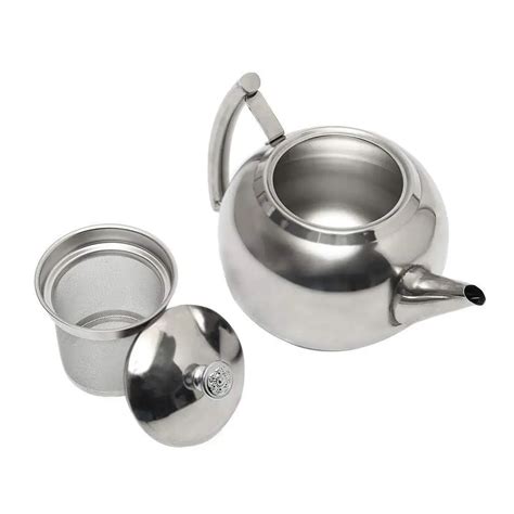 1000ML Stainless Steel Teapot Modern Tea Pot 35oz with Removable Tea ...