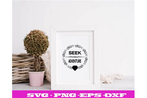 Seek Adventure Floral Border Heart Svg By Brilliant Digital Designs