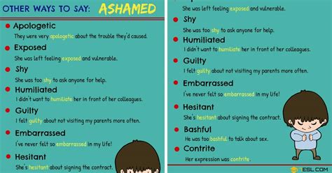 95+ Synonyms for "Ashamed" with Examples | Another Word for "Ashamed ...