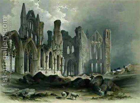 Whitby Abbey Ruins Engraving By George Hawkins 1843 Whitby Abbey