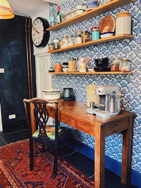 A Beautifully Unique Kitchen With A Farrow And Ball Wallpaper Called