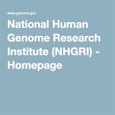 National Human Genome Research Institute (NHGRI) | Human genome ...