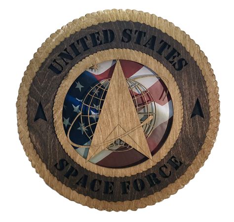 Space Force Laser Cut Military Wall Plaque With American Flag Etsy