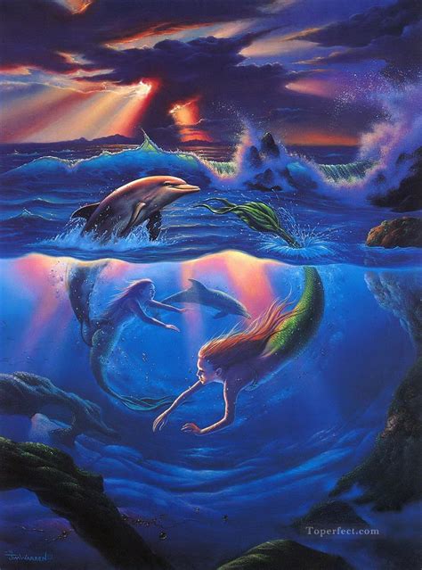 Paintings Of Dolphins Underwater