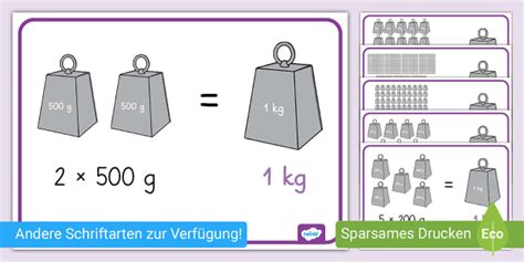 Gramm und Kilogramm umrechnen Poster Bündel für Klassenraumgestaltung