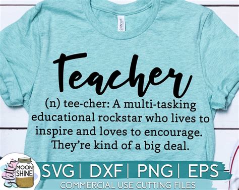 Teacher Definition Svg Eps Dxf Png Cutting Files For Etsy Australia