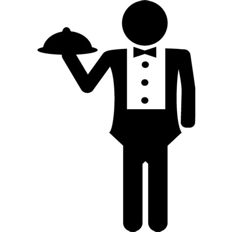 Black Waiter Icon Free Black Waiter Icons