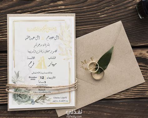 تصميم دعوة زفاف فريدة وراقية Wedding Invitation نفذلي