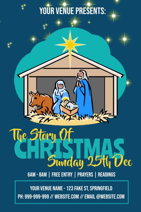 Christmas Church Poster Template Postermywall