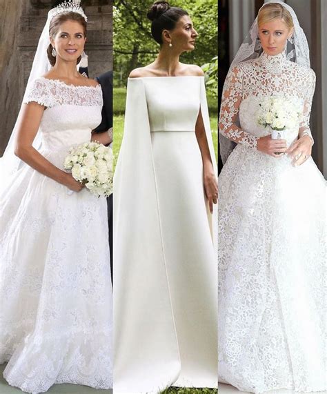 Two Women In Wedding Gowns And One Wearing A Bridal Gown With An Off