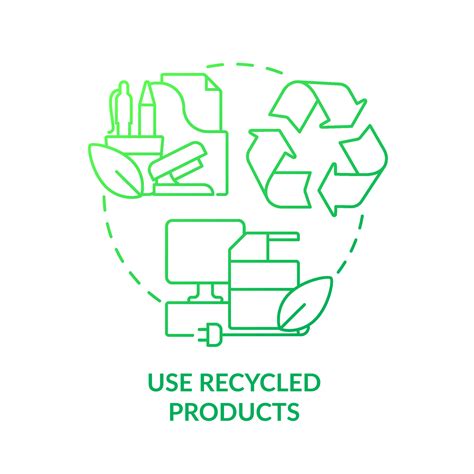 Use Recycled Products Green Gradient Concept Icon Reusable Materials