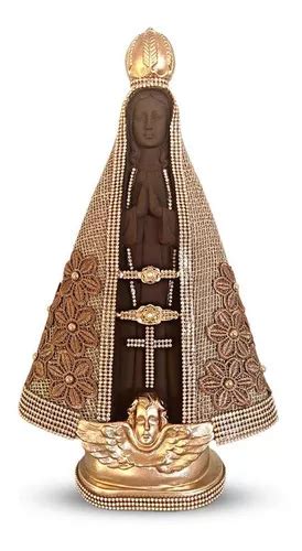 Nossa Senhora Aparecida Manto Trabalhado Floral 40cm Frete grátis