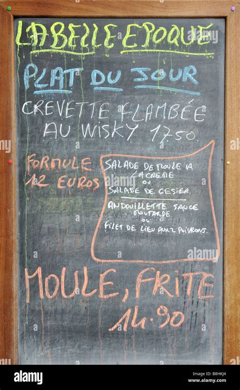 Handwritten Restaurant Menu Board France Hi Res Stock Photography And