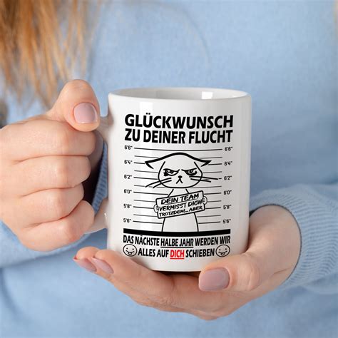 Abschiedsgeschenk Kollegen Glückwunsch zu Deiner Flucht Jobwechsel