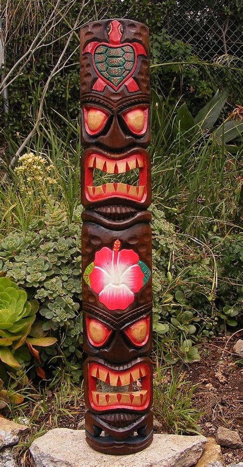 Tiki Tatue Tiki Mask Fiji Hawaii Tropical Island Decore Etsy Tiki