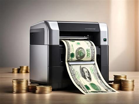 Premium Photo Money Printer For The Financial Concepts Of Money