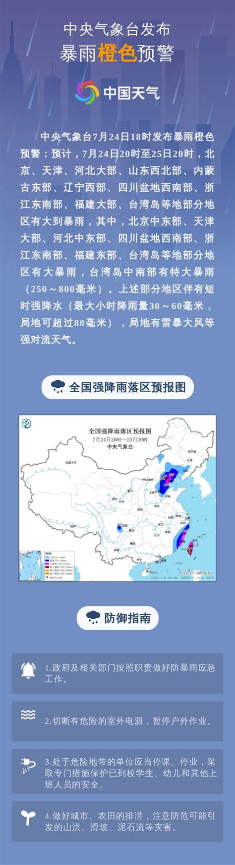 中央气象台发布暴雨橙色预警，四川盆地西南部等地有大暴雨四川在线