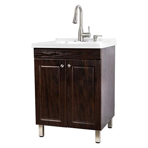 Buy Utility Sink Laundry Tub With Cabinet In Brown, High Arc Stainless ...