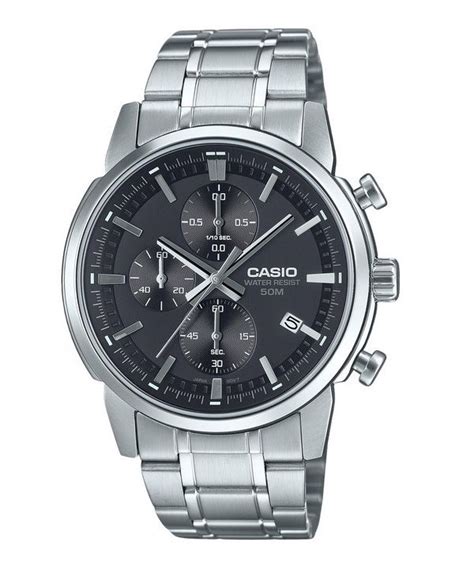 Casio Standard Analog Chronograph Rostfritt St L Svart Urtavla Quartz