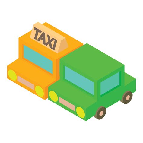 Private Transport Icon Isometric Vector Yellow Taxi Service Car