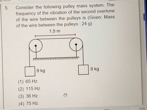 Consider The Following Pulley Mass System The Frequency Of The Vibration