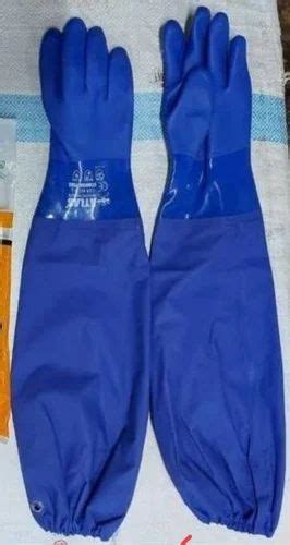 Blue PVC SUPPORTED HAND GLOVES 22 16 20 Inches Finger Type Full