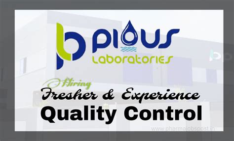 Pious Laboratories Walk In Interview For Fresher Experience In