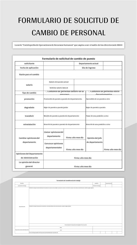 Plantilla De Excel Formulario De Solicitud De Cambio De Personal Y Hoja