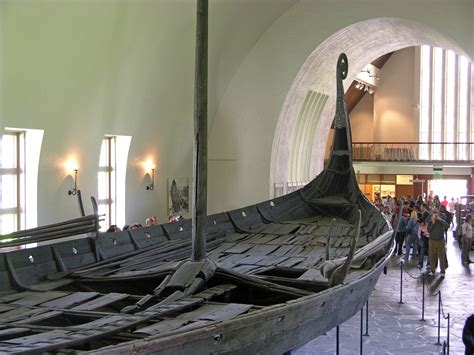 The Preserved Remains Of The Oseberg Ship Now Located In The Viking