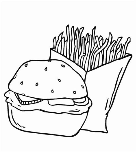 Coloriage Hamburger Et Frites T L Charger Et Imprimer Gratuit Sur