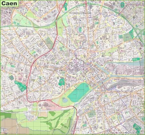 Large Detailed Map Of Caen Detailed Map Map Caen