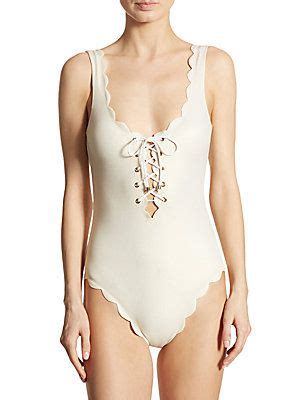 Marysia Palm Springs Tie Maillot Swimsuit In Metallic Modesens