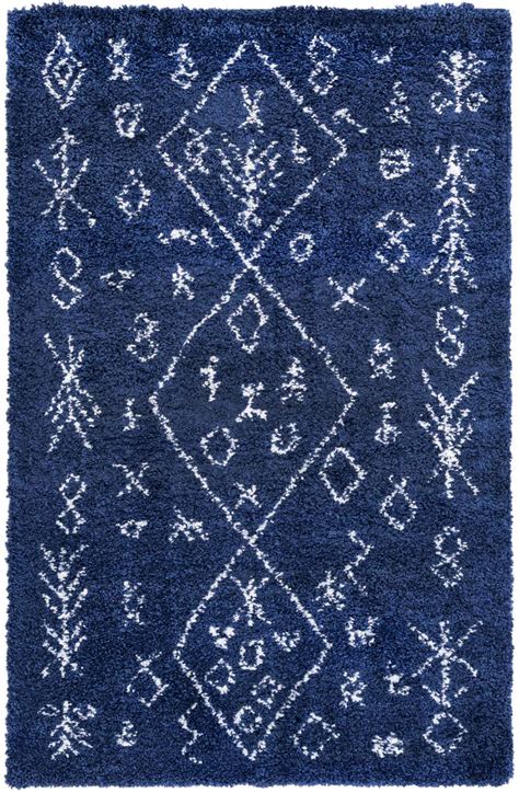 Navy Blue 5 X 8 Marrakesh Shag Rug Esalerugs