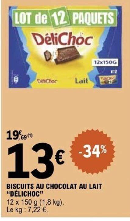 Promo Biscuits Au Chocolat Au Lait D Lichoc Chez E Leclerc