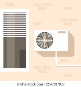 Airconditioning Unit On Facade Isolated On Stock Vector Royalty Free