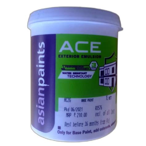 Asian Paints Ace Exterior Emulsion Packaging Size Bucket Of Litre