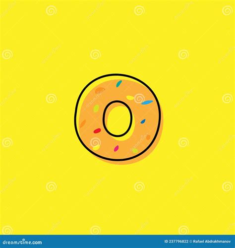 Icono Del Vector Donut Acristalado Aislado En Fondo Amarillo Postre De