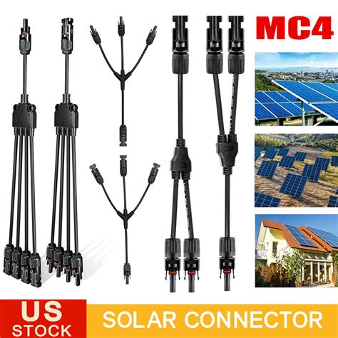 Solar Connectors Y Branch Parallel Adapter Cable Wire Plug Tool For