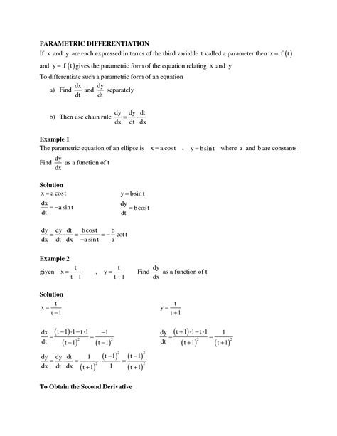 SOLUTION Lecture 1 Parametric Implicit Differentiation 1 Studypool