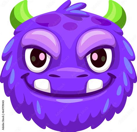 Cartoon halloween monster emoji. Isolated vector funny creature face ...