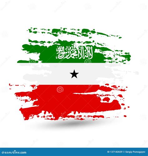 Grunge Brush Stroke With Somaliland National Flag Stock Vector