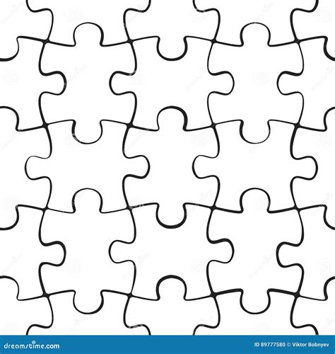 Puzzle Jigsaw Seamless Pattern Stock Vector Illustration Of Link