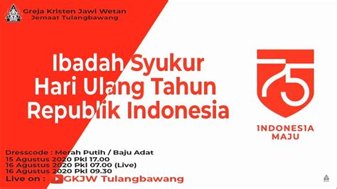 Ibadah Minggu Gkjw Jemaat Tulangbawang 16 Agustus 2020 Youtube