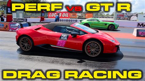 AMG GT R Vs Lamborghini Huracan Performante Spyder 1 4 Mile Drag Racing